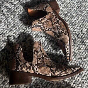 Steve Madden Joella Boa Snake Print Ankle Bootie